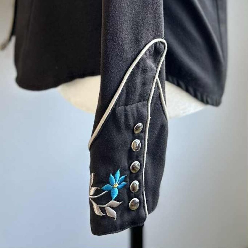 Vintage Roper Espresso Embroidered Floral Western Snap Shirt with Piping – US S - Picture 9 of 14